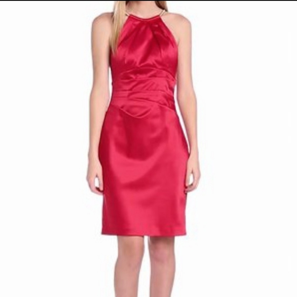 Eliza J red halter cocktail dress